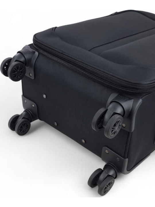 Diplomat Small The Lisbon Collection Cabin Fabric Black Suitcase With 4 Wheels Height 55cm