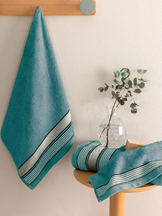 Palamaiki Set of Bath Towels 3 pcs Bela Petrol Blue Weight 450gr/m²