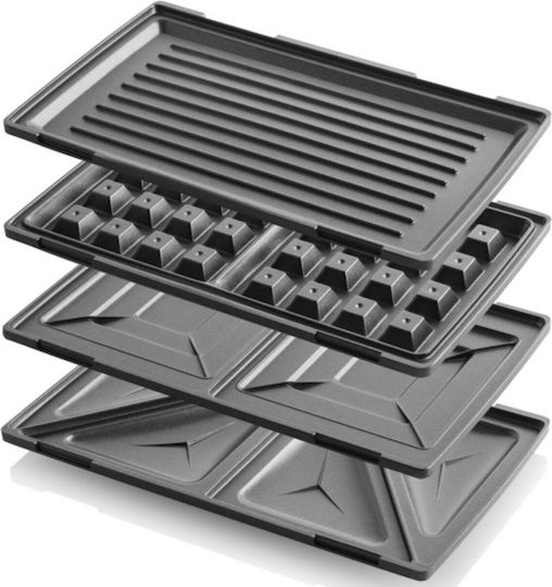 Hyundai Sandwich Maker with Non-Stick Removable Grids for 2 Sandwiches 700W Black