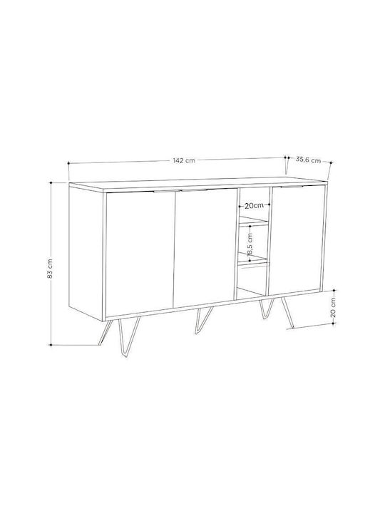 Μπουφές Ξύλινος Πράσινο 142x83x83cm