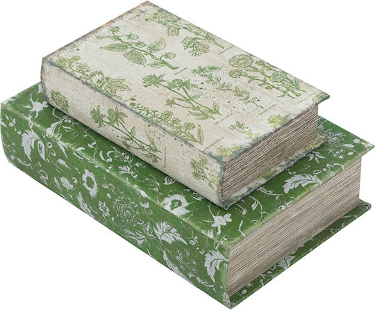 Artekko Set Cutii Decorative Din Lemn În Formă De Carte 2 Bucăți