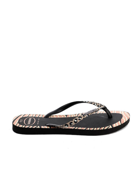 Havaianas Slim Animals Flip Flops Μαύρα