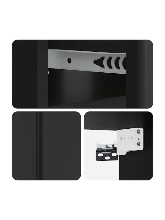 Wooden Black Bedside Tables 2 Pieces 49x34.5x20cm