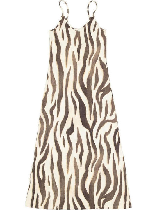 Summer Maxi Slip Dress Animal Print