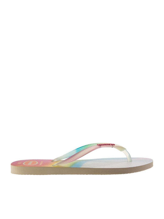 Havaianas Slim Metallic Flip Flops Rainbow