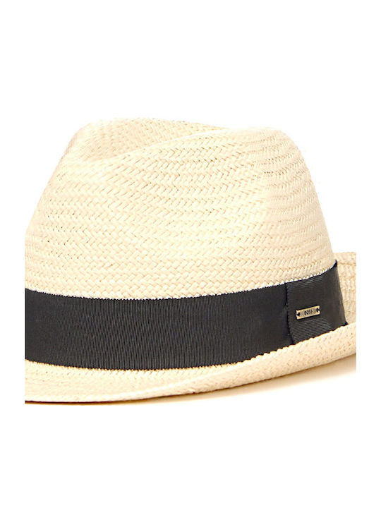 Boss Stoffartiges Herrenhut Fedora Ecru