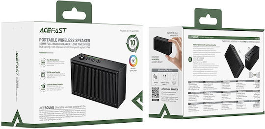 Acefast K9 Go Ηχείο Bluetooth 5W με Διάρκεια Μπαταρίας έως 10 ώρες Μαύρο
