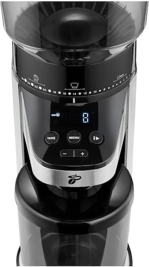 Tchibo Râșniță de Cafea Electrică 160W cu Capacitate de 400g și 26 Nivele de Măcinare Argintie
