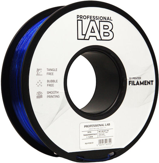Petg Filament 3d Printer Professional Lab 1 Kg 1.75 Mm Transparent Blue