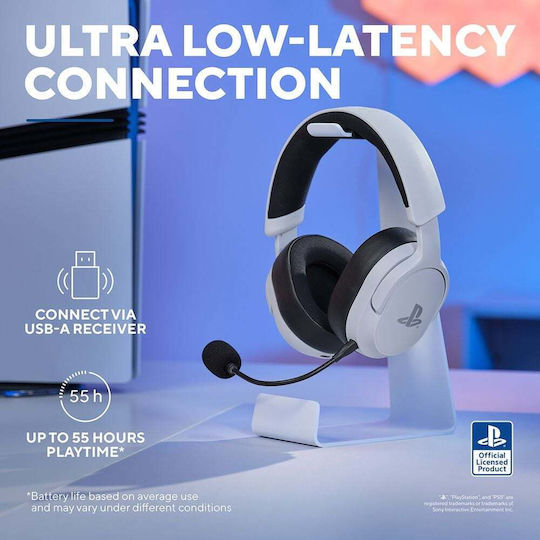 Trust GXT499W Wireless Over Ear Gaming Headset with 3.5mm Connection White for PS5
