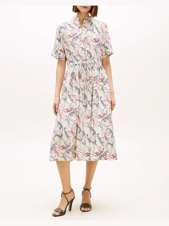 Summer Midi Shirt Dress Mixed