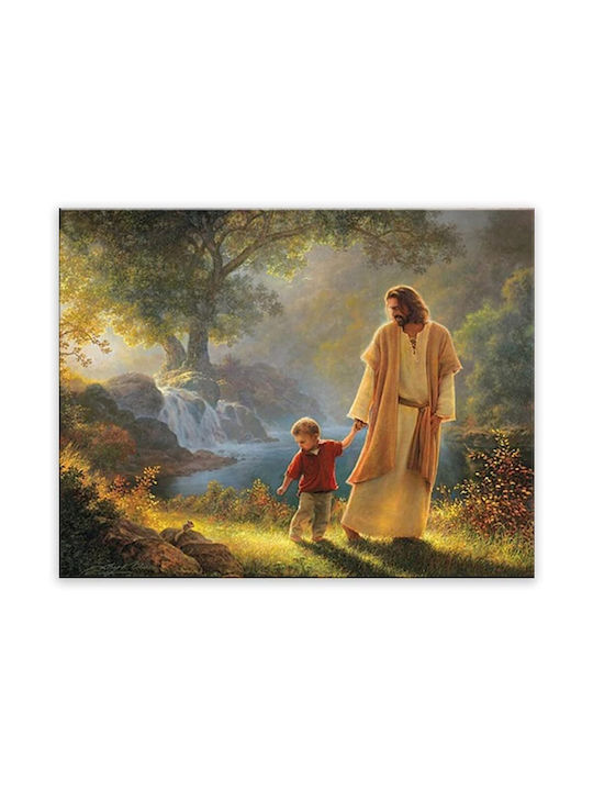 Painting Jesus Holding My Hand Decorative Framed Religious 40x60 Cm
