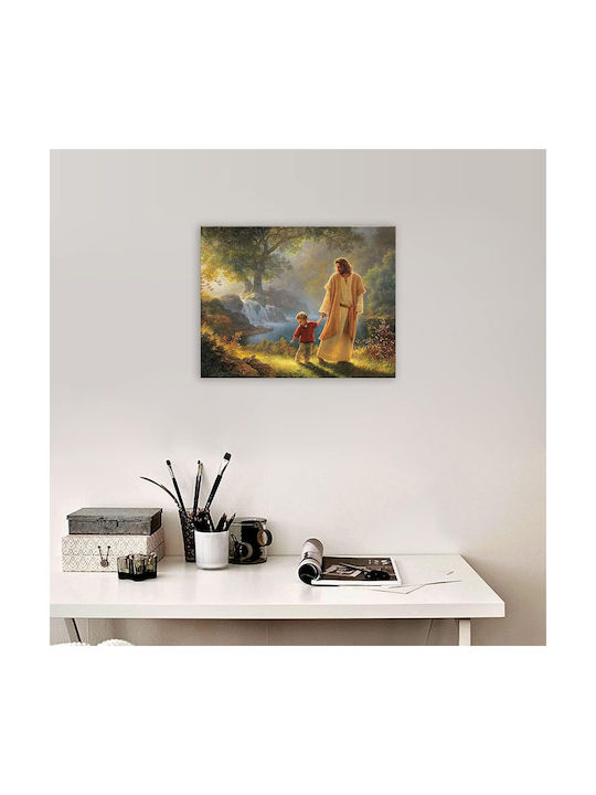 Painting Jesus Holding My Hand Decorative Framed Religious 40x60 Cm