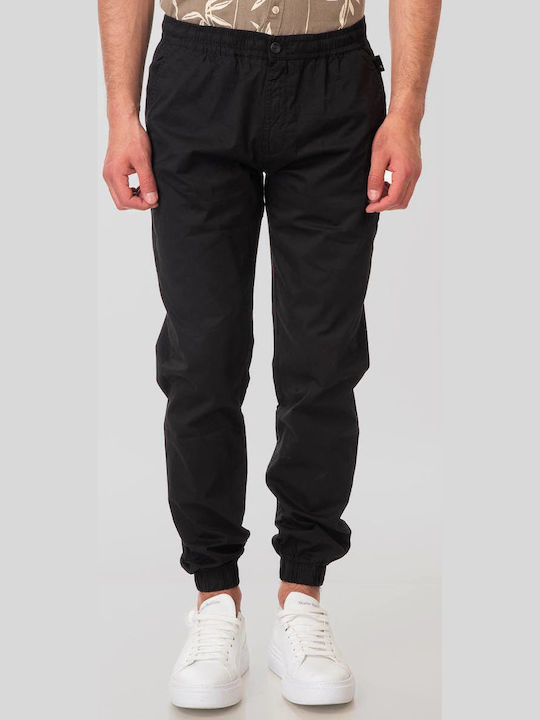 Men's Chinos Elastic in Straight Leg Style Black