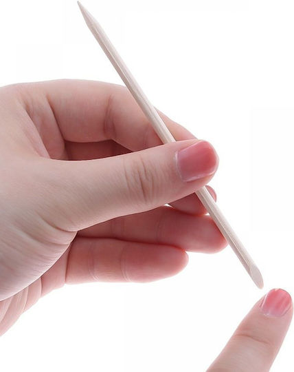 Set 10 Natural Orange Wood Sticks Pushing Cuticles – Double-ended Durable Ideal Nail Art