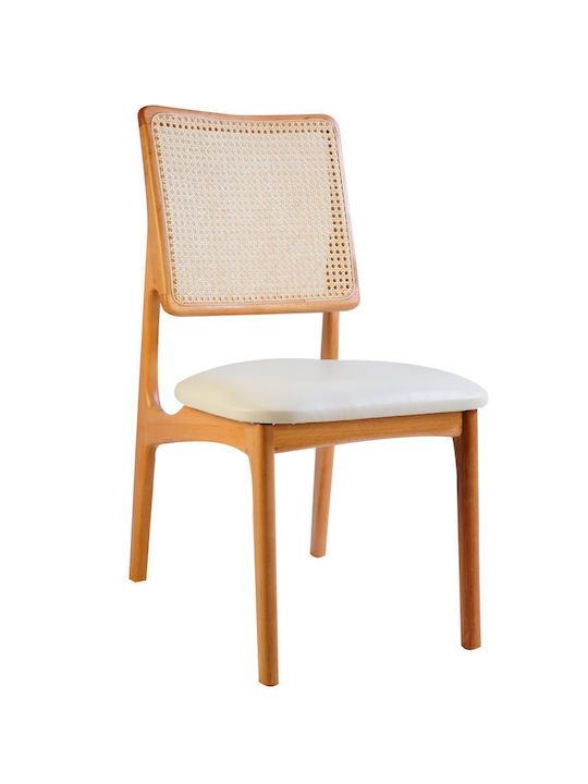 Vitra Καρέκλα Τραπεζαρίας Ξύλινη Λευκό 50x50x52εκ.