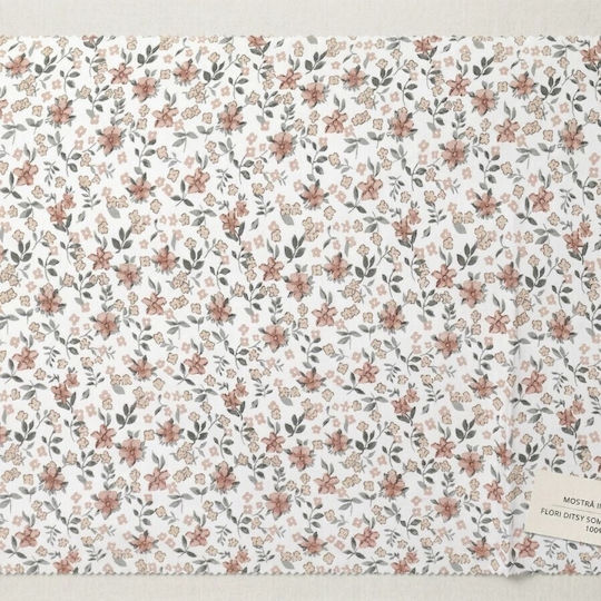 Pucioasa Cotton Satin Duvet Cover Set 200x230cm Double With 2 Pillowcases & 1 Bed Sheet Peach Pink Little Flowers