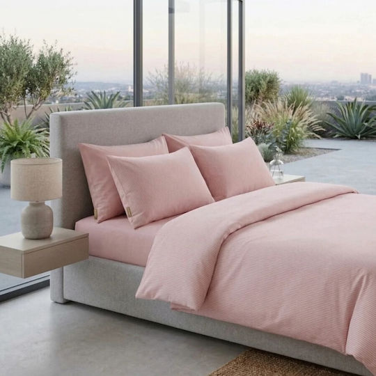 Pucioasa Pink Duvet Cover Set 200x230cm Double with 2 Pillowcases and 1 Bed Sheet
