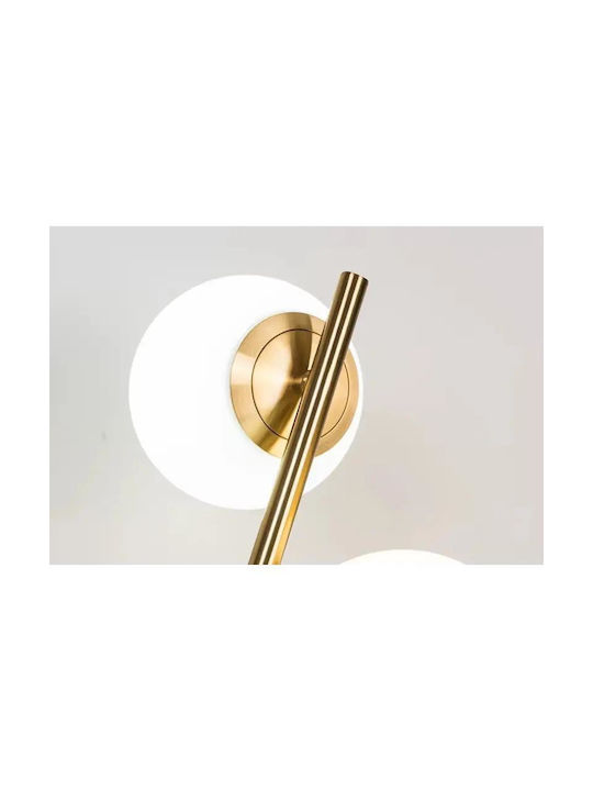 Luminastar Lampă de Masă din Sticlă pentru Soclu E27 cu Abajur Alb și Bază