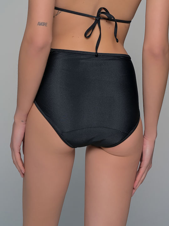 Bikini Slip Ψηλόμεσο Μαύρο