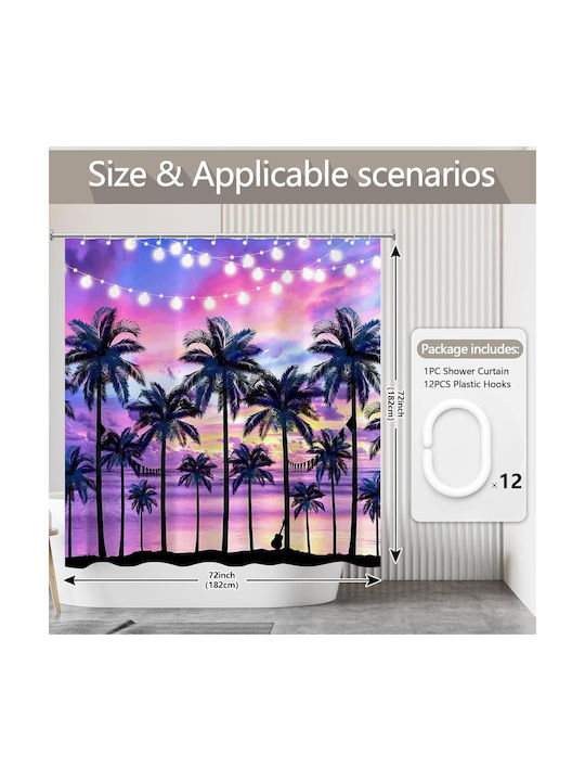 Cortină De Duș Impermeabilă Din Țesătură 180x180cm Roz