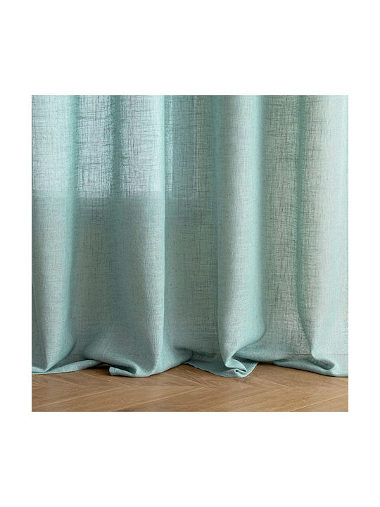 Set Perdele Fereastră cu Capse Turcoaz 140x215 cm