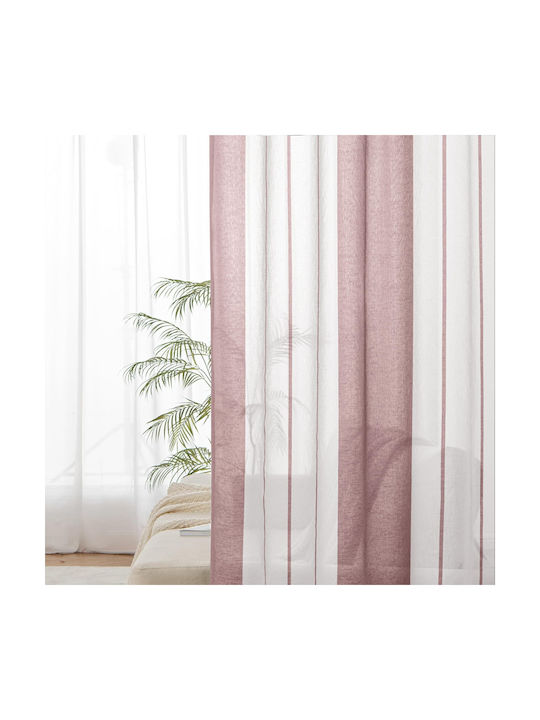 Set Perdele Pentru Fereastră Cu Capse Roz 140x245cm
