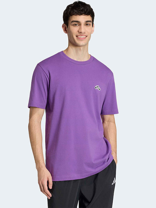 Grafisches Sportliches T-Shirt Lila