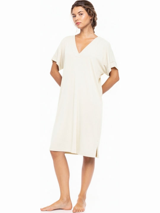 Pink Label Summer Women's Nightgown White