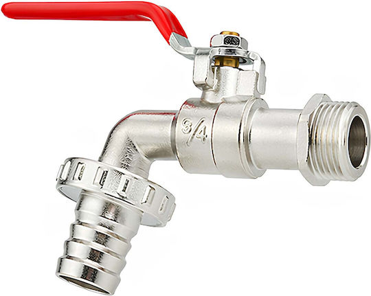 Avizar Multi-function 3/4-inch Tap Quarter-turn Lever Hose Connector Silver
