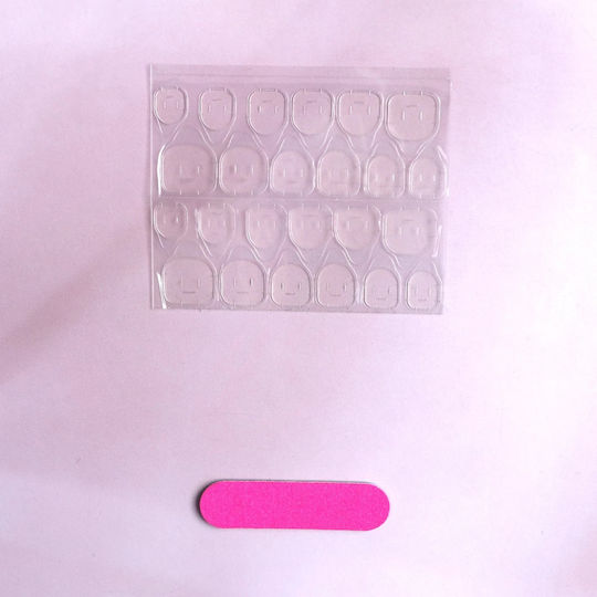 Set 24 False Toenails Glossy Design Black
