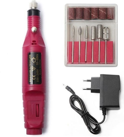 Kit Dispozitiv Manichiură Freză Unghii Aspirator Prafului Lampă UV Roz