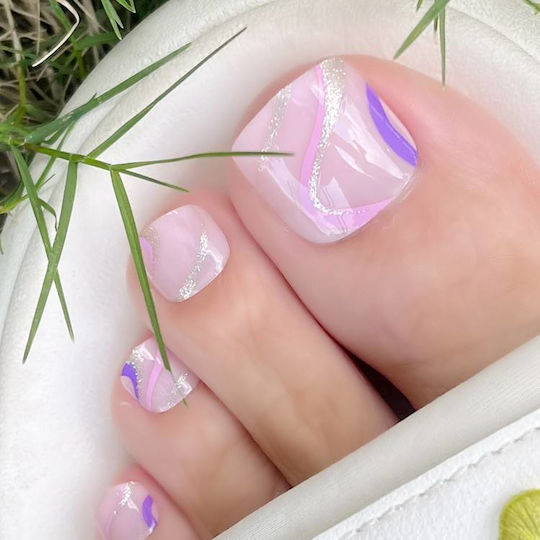 Set 24 Sommer Pink Zehennagelspitzen