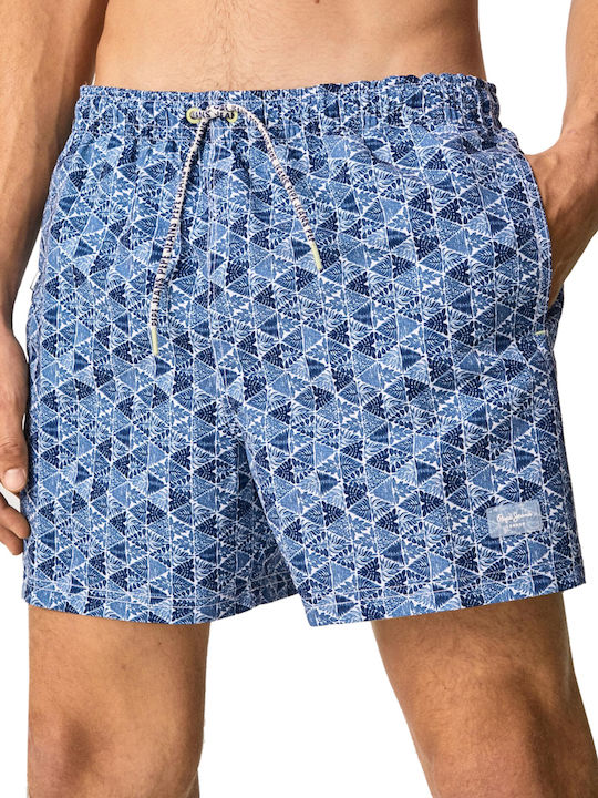 Men's Swimwear Shorts Navy Blue with Patterns