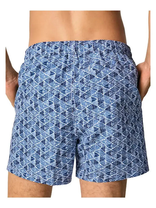 Men's Swimwear Shorts Navy Blue with Patterns