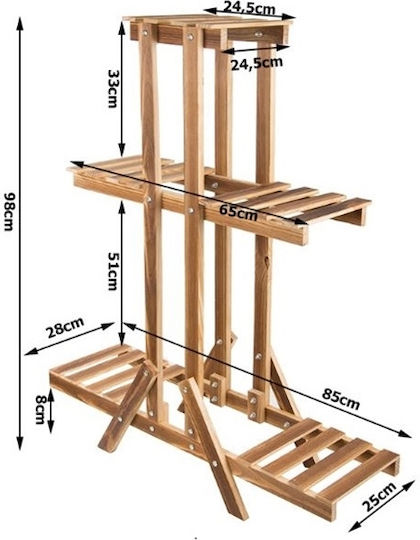 Wooden Brown Plant Stand