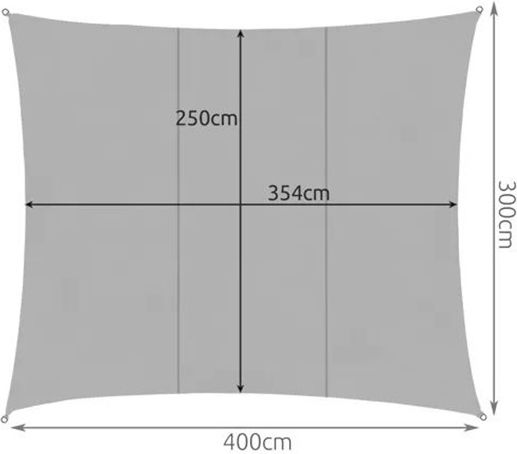 Ορθογώνιο Πανί Σκίασης Γκρι 3x4m 120gr/m²