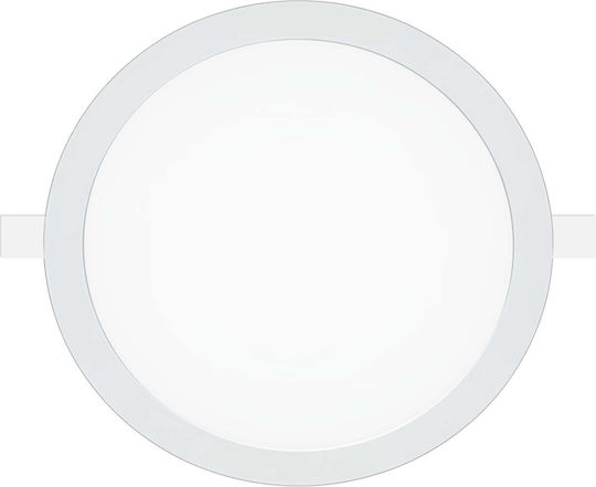Avizar 18w 22cm Round Recessed Led Panel 3 Adjustable Color Temperatures White