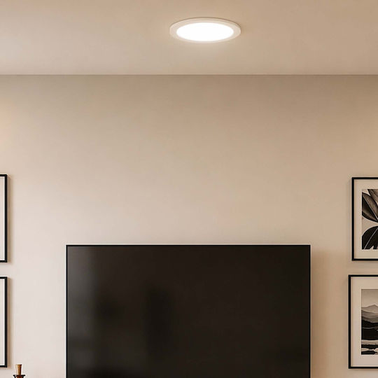 Avizar 18w 22см Кръгъл Вграден LED Панел 3 Регулируеми Цветни Температури Бял