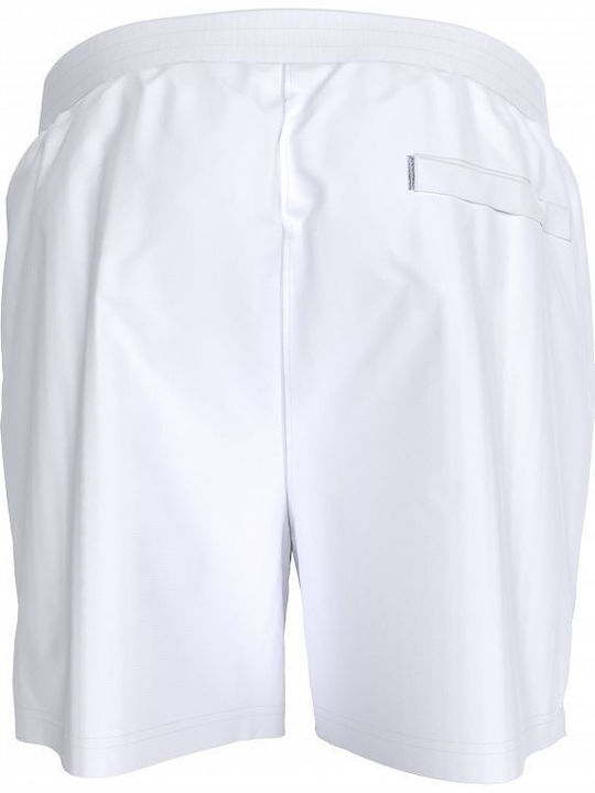 Medium Drawstring Men's Swimwear Shorts White With Patterns
