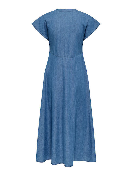 Nova Summer Midi Shirt Dress Denim Blue