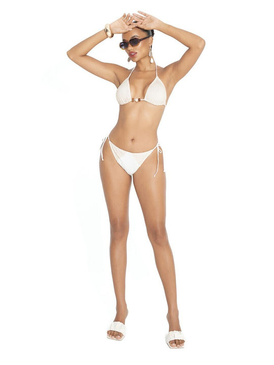 Bikini Slip with Laces Beige