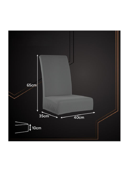 Husă Elastică Scaun Gri Închis 65x40cm 6 Bucăți