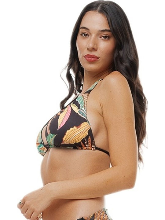 Topuri De Bikini Triunghi Cupe C Floral Negru