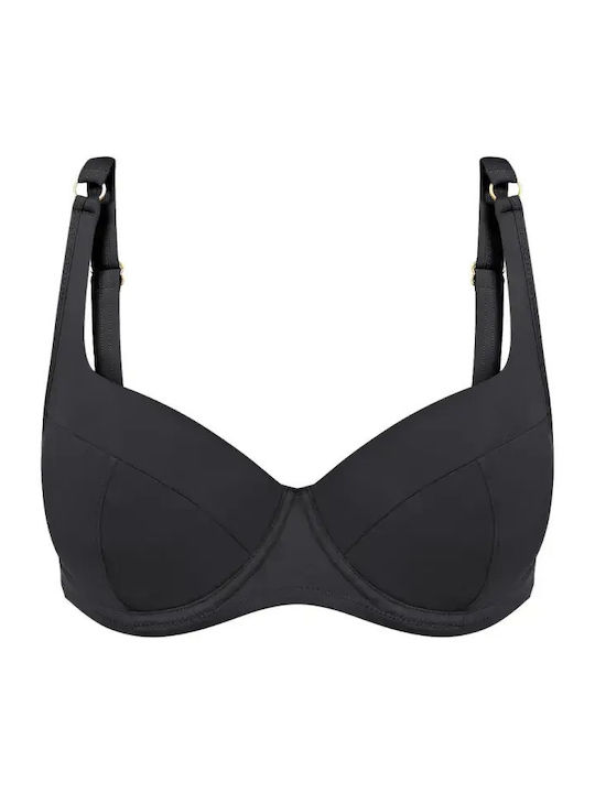 Padded Bikini Bra Summer Twist with Adjustable Straps Black