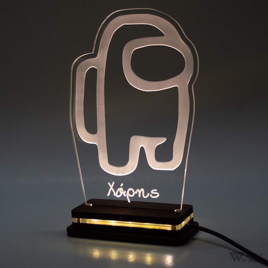 World of Wood Led Kids Decorative Lamp Among Us Multicolor 19x12cm