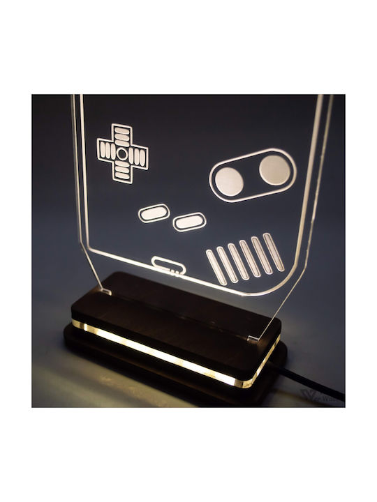 World of Wood Led Kids Decorative Lamp Game Boy White 22x12cm