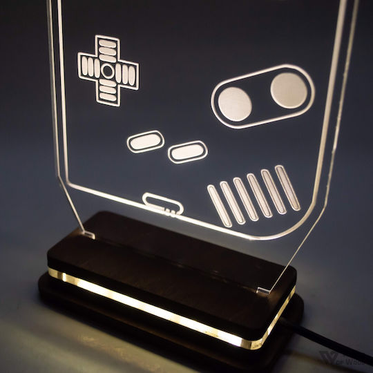 World of Wood LED Детска Декоративна Лампа Game Boy Многоцветна 22x12cm