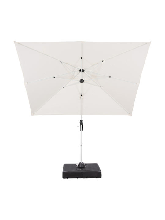Professional Floor Parasol Circular Aluminum Javante White with Base Φ2.7m