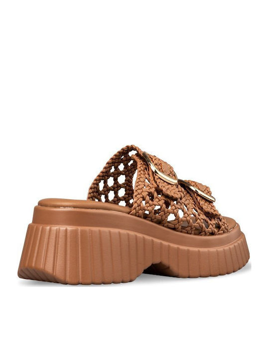Flache Sandalen für Damen Flatforms Beigen